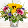 Blumengesteck Sommerliebe im Herz-Zinktopf