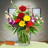 Blumenstrauß Herzensfreude Rot-Gelb