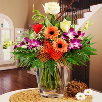 Blumenstrauß Herzensfreude Weiß-Orange