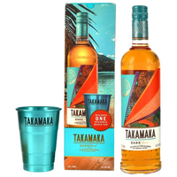 Takamaka Dark Spiced Geschenkset mit Beach Cup 0, 7 L 38% vol