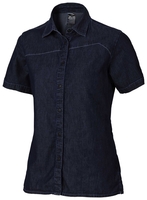 Bulls Workwear Damen kurzarm Bluse,  denim,  denim,  XL