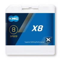 KMC Kette X8,  3/32" 114/116 Gl. silber