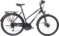 KTM AVENZA 27 DISC,  27 Gang Kettenschaltung,  Damenfahrrad,  Trapez,  Modell 2020,  28 Zoll,  black matt (white+orange),  black matt (white+orange),  46 cm