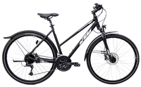 KTM AVENZA CROSS STREET,  27 Gang Kettenschaltung,  Damenfahrrad,  Trapez,  Modell 2020,  28 Zoll,  black matt (white+green),  black matt (white+green),  46 cm