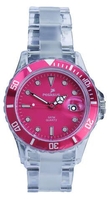 Pegasus Colour Watch Transparent Armbanduhr,  pink/40 mm