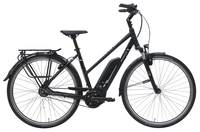 Pegasus Premio E8F Gates Belt (400 Wh),  8 Gang Nabenschaltung,  Damenfahrrad,  Trapez,  Modell 2019,  28 Zoll,  schwarz matt,  schwarz matt,  45 cm