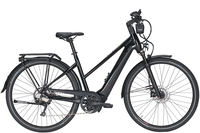 Pegasus Premio Evo 10 Lite ABS (500 Wh),  10 Gang Kettenschaltung,  Damenfahrrad,  Trapez,  Modell 2020,  28 Zoll,  black matt/black,  black matt/black,  45 cm