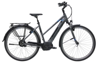 Pegasus Premio Evo Nue mech. (500 Wh),  1 Gang stufenlose Nabenschaltung,  Damenfahrrad,  Trapez,  Modell 2019,  28 Zoll,  grau/schwarz,  grau/schwarz,  45 cm