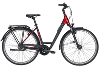 Pegasus Premio SL HS-i 8,  8 Gang Nabenschaltung,  Damenfahrrad,  Wave,  Modell 2020,  28 Zoll,  black matt/red,  black matt/red,  50 cm