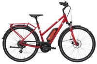 Pegasus Solero E8 (400 Wh),  8 Gang Kettenschaltung,  Damenfahrrad,  Trapez,  Modell 2019,  28 Zoll,  rot,  rot,  53 cm