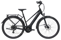 Pegasus Solero Evo 8 (500 Wh),  8 Gang Kettenschaltung,  Damenfahrrad,  Trapez,  Modell 2019,  28 Zoll,  schwarz matt,  schwarz matt,  45 cm