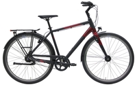 Pegasus Urbano SL,  8 Gang Nabenschaltung,  Herrenfahrrad,  Trekking,  Modell 2019,  28 Zoll,  schwarz matt/chrimson rot,  schwarz matt/chrimson rot,  48 cm