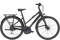 Pegasus Urbano SL Disc,  27 Gang Kettenschaltung,  Damenfahrrad,  Trapez,  Modell 2020,  28 Zoll,  metallic black matt,  metallic black matt,  45 cm
