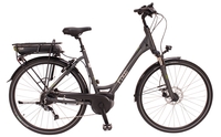 Rixe Lyon E-Trekking B8 FL (400Wh),  8 Gang Kettenschaltung,  Damenfahrrad,  Wave,  Modell 2018,  28 Zoll,  black-matt/grau,  black-matt/grau,  55 cm