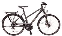 Rixe Lyon Trekking 24K,  24 Gang Kettenschaltung,  Damenfahrrad,  Trapez,  Modell 2018,  28 Zoll,  black-matt/grau,  black-matt/grau,  50 cm