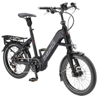 ZEMO Scooter 10D 20" (500 Wh),  10 Gang Kettenschaltung,  Unisexfahrrad,  Unisex,  Modell 2019,  20 Zoll,  schwarz matt,  schwarz matt,  46 cm
