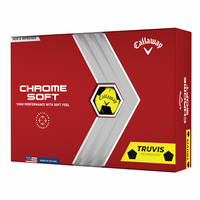 Callaway 2022 Chrome Soft TRUVIS Golfbälle,  Gelb / Schwarz,  12 Stück