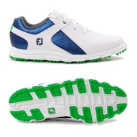 FootJoy Pro SL Junior Kinder Golfschuhe,  Weiß / Blau