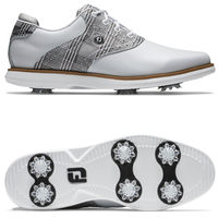 FootJoy Traditions Damen Golfschuhe,  Weiß / Schwarz gemustert