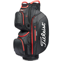 Titleist 2022 StaDry 15 Waterproof Cartbag,  Schwarz / Rot