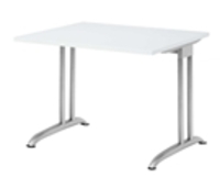 Hammerbacher BS08 Schreibtisch B-Serie Weiß 80x80 cm