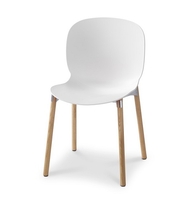 RBM Noor 6080 Kunststoffschale Holz-Fuß Esche massiv Aluhalter ungepolstert