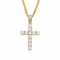1 Stück Anhänger Halskette Ketten For Herren Kubikzirkonia winziger Diamant Geschenk Ausgehen Kupfer Strass Kubanische Verbindung Kreuz Lightinthebox