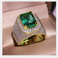 1 Stück Bandring Ring For Herren Damen Synthetischer Smaragd Täglich Festtage Kupfer Geometrisch Stern Lightinthebox
