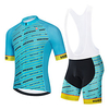 21Grams Herren Kurzarm Fahrradtrikot mit Trägerhosen Fahrradtriktot mit Fahrradhosen Sommer Polyester Schwarz Blau Schwarz / Weiß Streifen Fahhrad Sportkleidung 3D-Pad Rasche Trocknung Atmungsaktiv Lightinthebox