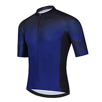 21Grams Herren Kurzarm Fahrradtrikot Schwarz / blau Volltonfarbe Fahhrad Trikot / Radtrikot Oberteile Bergradfahren Straßenradfahren Atmungsaktiv Rasche Trocknung Sport Bekleidung / Dehnbar Lightinthebox
