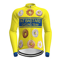 21Grams Herren Langarm Fahrradtrikot Winter Gelb Neuheit Fahhrad Trikot / Radtrikot Oberteile Bergradfahren Straßenradfahren Rasche Trocknung Sport Bekleidung / Mikro-elastisch / Athlässigkeit Lightinthebox