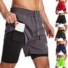 21Grams Herren Laufshorts Sportlich Unten 2 in 1 mit Telefontasche Liner Elasthan Sommer Fitness Fitnesstraining Laufen Joggen Übung Rasche Trocknung Feuchtigkeitsabsorbierend Atmungsaktiv Normal Lightinthebox