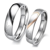 2St Eheringe Bandring For Herren Damen Party Hochzeit Geburtstag Titanstahl zweifarbig Herz Liebe Freundschaft Silber / Paar / Herren und Damen / Einfach / Brautkleidung / damas Lightinthebox