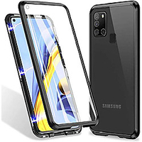 360 ° Ganzkörpergehäuse für Samsung Galaxy A21s / A51 / A71 / A81 / A91,  magnetische Adsorptionsmetallabdeckung mit eingebautem Displayschutz [9h klares,  kratzfestes,  stark gehärtetes Glas],  Lightinthebox
