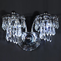 4 - Licht Edelstahl LED-Wand-Leuchten mit Kristall-Tropfen