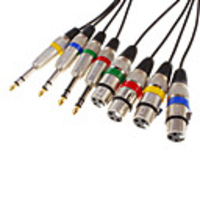4 6, 35 mm Stereo-Stecker auf 4 XLR Female Kabel OD10mm (3M)