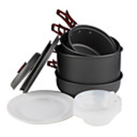 4-5 Personen Kochset Outdoor (197x50mm pan/193x130mm pot/193x130mm pot/150x82mm Topf)