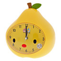 4 "Birnenform Chime Sweep Analog Quarz Wecker Snooze Backlight (Gelb,  2xAA)