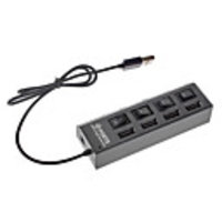 4 bis 1 Super-USB-Hub mit Stromkabel AU Schwarz