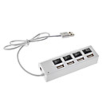 4 bis 1 Super-USB-Hub mit Stromkabel AU Weiß