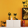 4 Black Fashion Katze Kind Schlafzimmer-Wand-Aufkleber