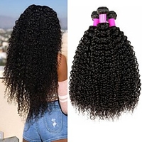 4 Bündel Haarwebereien Brasilianisches Haar Kinky Curly Haarverlängerungen Cabello Natural Remy 100% Remy Haarwebart Bundles 400 g Menschenhaar spinnt Echthaar Haarverlängerungen 8-28 Zoll Naturfarbe Lightinthebox