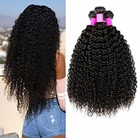 4 Bündel Haarwebereien Brasilianisches Haar Kinky Curly Haarverlängerungen Cabello Natural Remy 100% Remy Haarwebart Bundles 400 g Menschenhaar spinnt Echthaar Haarverlängerungen 8-28 Zoll Naturfarbe Lightinthebox