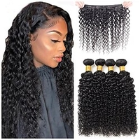 4 Bündel Haarwebereien Brasilianisches Haar Locken Haarverlängerungen Echthaar Menschenhaar spinnt 10-28 Zoll Naturfarbe Damen Jugend / Freizeitskleidung Lightinthebox