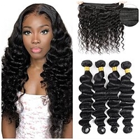 4 Bündel Haarwebereien Brasilianisches Haar Lose tiefe Welle Haarverlängerungen Echthaar Menschenhaar spinnt 10-28 Zoll Naturfarbe Damen Jugend / Freizeitskleidung Lightinthebox