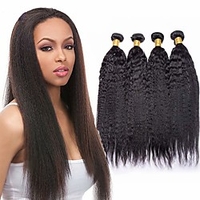 4 Bündel Haarwebereien Brasilianisches Haar Yaki Haarverlängerungen Echthaar 400 g Menschenhaar spinnt Erweiterung Haar bündeln 8-28 Zoll Natürlich Naturfarbe 100% Jungfrau / Partyabend / Täglich Lightinthebox