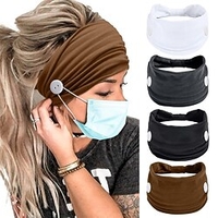 4 breite Stirnbänder für Frauen schwarz stilvolle Kopfwickel Boho dicke Haarbänder große afrikanische Sport Yoga Turban Stirnband Haarschmuck