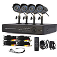 4 Channel One-Touch Online CCTV DVR System (4 Outdoor-Warterproof Camera)