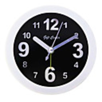4 "Classic Round-Weiß mit Schwarz Analog Alarm Clock