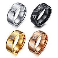 4 Farbset 8mm Damen Herren blau Edelstahl die Legende von Zelda Triforce Ring,  Größe 10 Lightinthebox